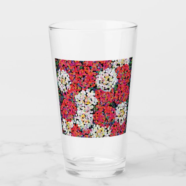 Roter Kristall Blütenblüten Glas (Vorderseite)