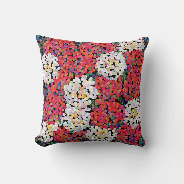 Roter Kristall Blütenblüten Kissen (Vorderseite)