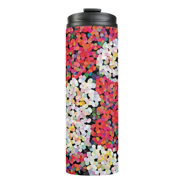 Roter Kristall Blütenblüten Thermosbecher (Vorderseite)