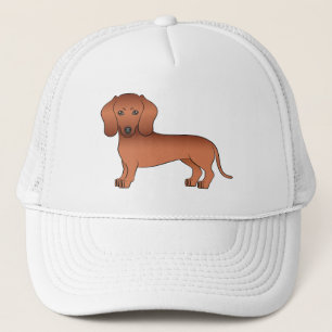 Roter Kurzhaar-Dachshund Süßer Cartoon-Hund Truckerkappe
