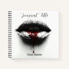 Roter Kuss Journal — Benutzerdefinierter Name & Ti Notizbuch