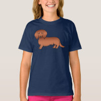 Roter Langhaar-Dachshund Süßer Cartoon-Hund