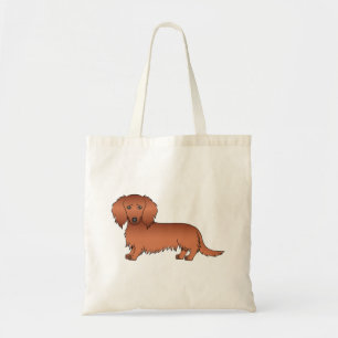 Roter Langhaar-Dachshund Süßer Cartoon-Hund Tragetasche