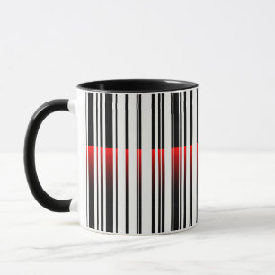 Roter Laser im Strichcode Tasse