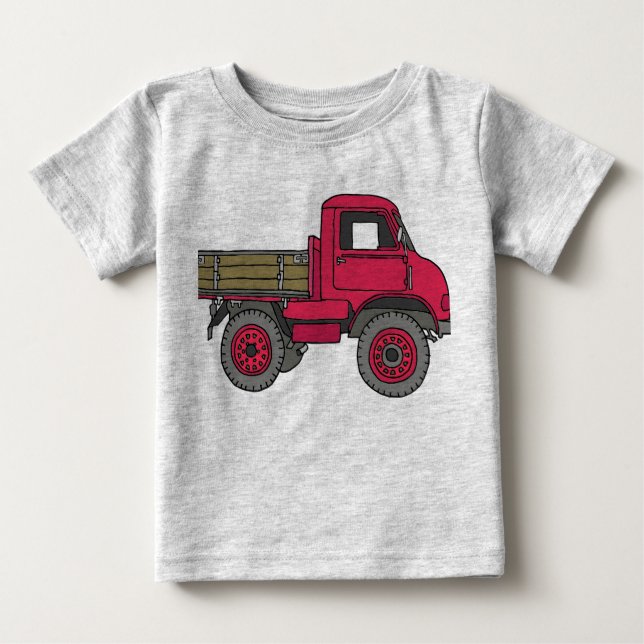 Roter Lastwagen Baby T-shirt (Vorderseite)