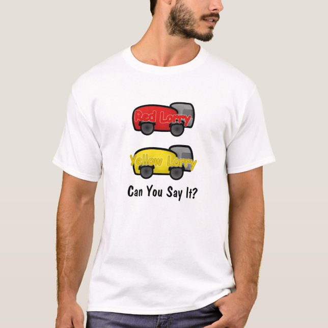 Roter Lastwagen-Gelb-Lastwagen T-Shirt (Vorderseite)