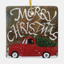 Roter Lastwagen Weihnachtsbaum