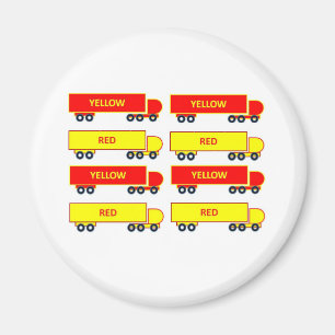 roter Lastwagengelb-Lastwagen-Kühlschrankmagnet Magnet