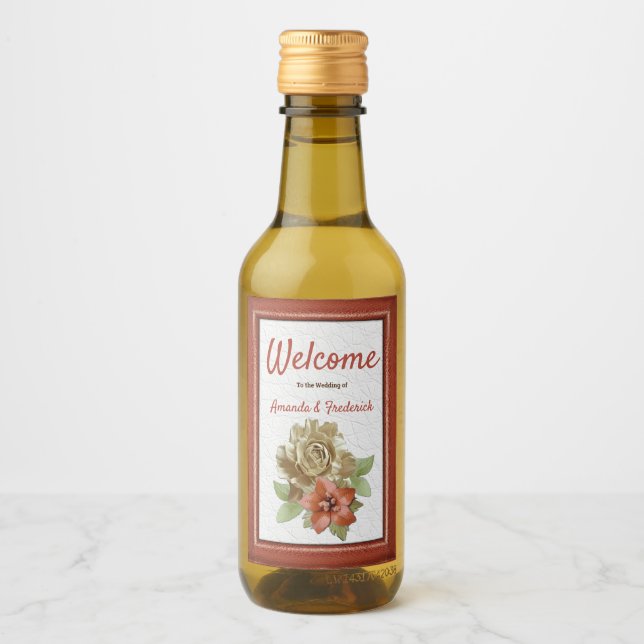 Roter Lederrahmen Weinetikett (Vorderseite)