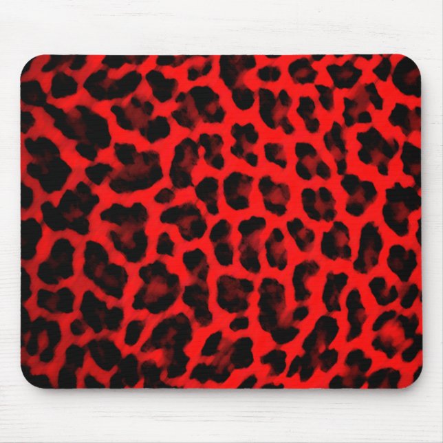 Roter Leopard-Druck Mousepad (Vorne)