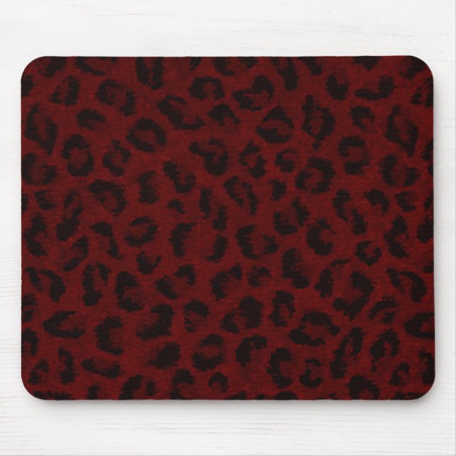 Roter Leopard Print Mouse Pad Mousepad (Vorne)