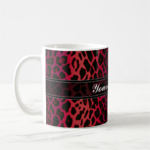 Roter Leopard-Tierdruck-Gewohnheit Tasse
