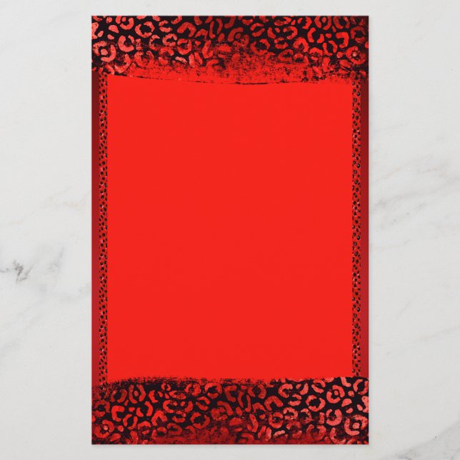 Roter Leoparden-Druck Briefpapier (Vorderseite)