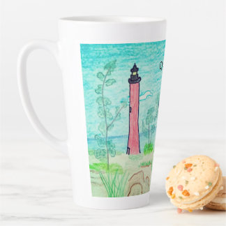 Roter Leuchtturm Milchtasse