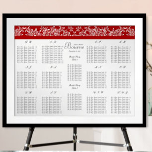 Roter Liebesvogel Sitzordnung Alphabetische Reihen Poster