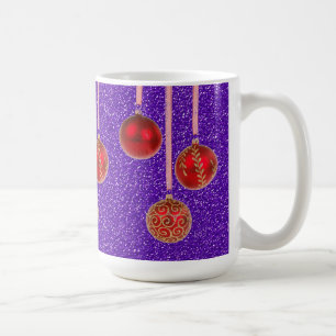 Roter Lila Glitzer Frohe Weihnachtsbaumchen Tasse