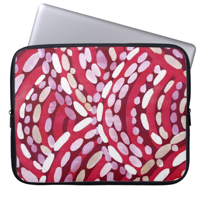 Roter lila Halbkreis-Punkt-Notebook Laptopschutzhülle (Vorderseite)