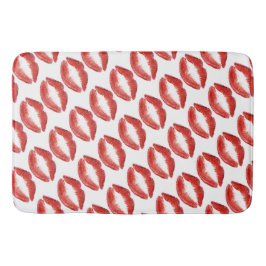 Roter Lippenentwurf Badematte