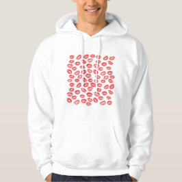 Roter Lippenstift-Kuss-Muster-Hoodie – Valentinsta Hoodie