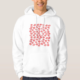Roter Lippenstift-Kuss-Muster-Hoodie – Valentinsta Hoodie