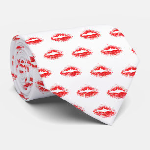 Roter Lippenstift-Kuss-Muster Krawatte