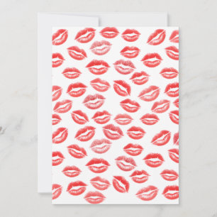 Roter Lippenstift-Kuss-Pattern Valentinstagskarte Feiertagskarte