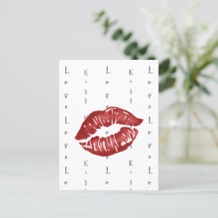 Roter Lippenstift Kuss Postkarte