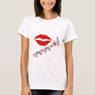 Roter Lippenstift-Kuss T-Shirt