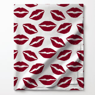 Roter Lippenstift-Kussmund Stoff