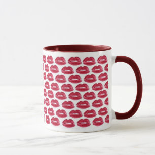 Roter Lippenstift küsst Luscious Tasse