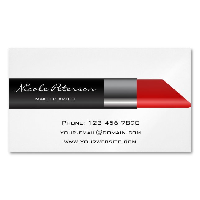 Roter Lippenstift Magnetische Visitenkarte (Vorderseite)
