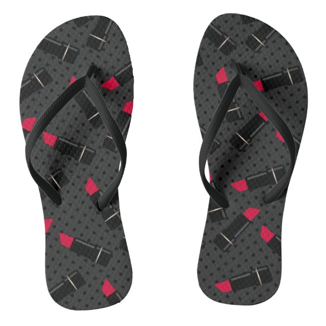 Roter Lippenstift, Retro Flip Flops (Fußbett)