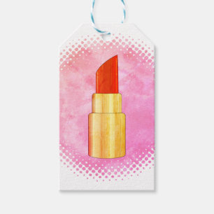 Roter Lippenstift Zeichen Kunst Vintage-Stil Druck Geschenkanhänger