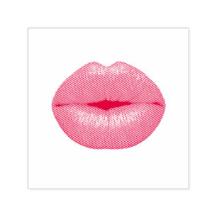 Roter Lippenstiftkuß Permastempel