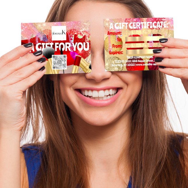 Roter Lipstick Makeup Künstlerlogo QR 100 Stücke (QR for Quality and Radianc)