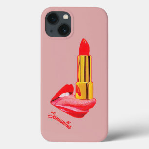 Roter Lipstick mit Personalisierung Case-Mate iPhone Hülle
