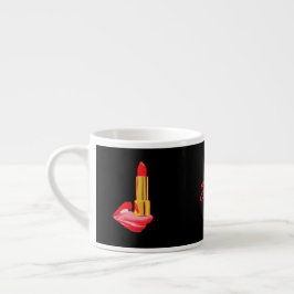 Roter Lipstick mit Personalisierung Espressotasse