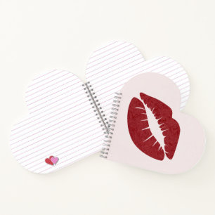 Roter Lipstick Notizbuch