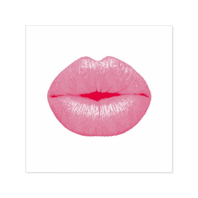 Roter Lipstick Permastempel (Design)
