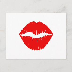 Roter Lipstick Postkarte