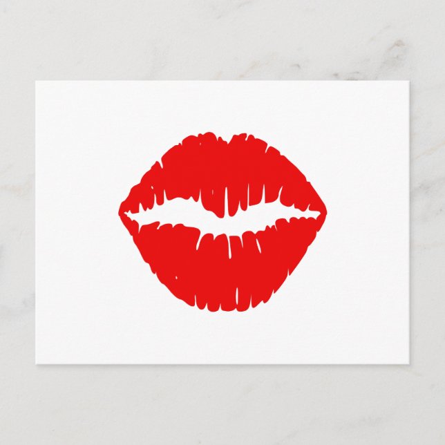 Roter Lipstick Postkarte (Vorderseite)
