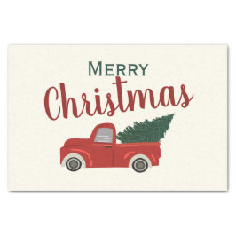 Roter LKW frohe Weihnachten Seidenpapier