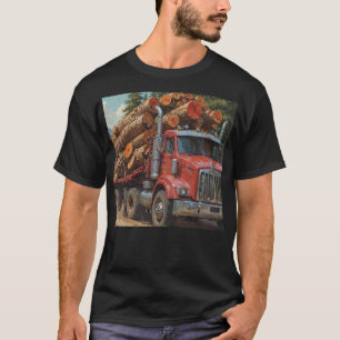 Roter LKW in den Bergen T-Shirt