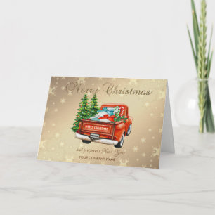 Roter LKW Kiefernbaum Frohe Weihnachten Gruß