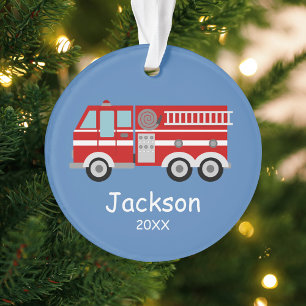Roter LKW Kinder Personalisierte Weihnachten Ornament