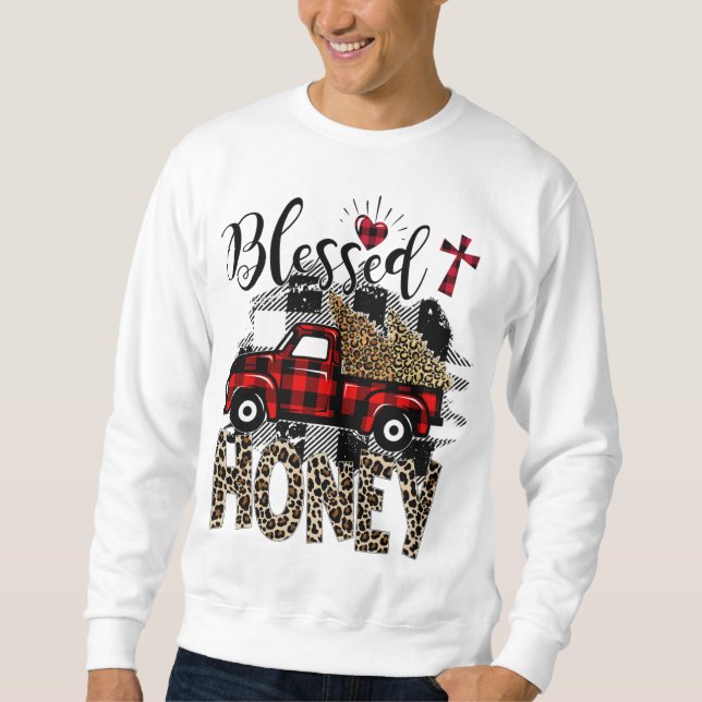 Roter LKW Leopard segnete Honey das beste Geschenk Sweatshirt (Vorderseite)