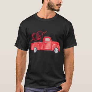 Roter LKW mit Büffel karierte Liebe Vale T-Shirt