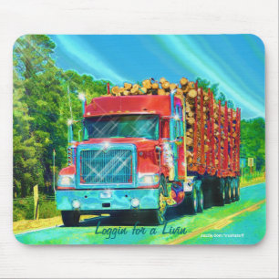 Roter LKW Schnellstraßen Kunst Mousepad