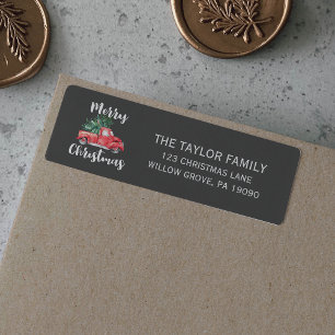 Roter LKW und Baum   Graue Weihnachten