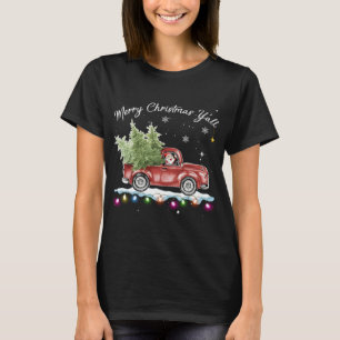 Roter LKW Weihnachten Vintage Frohe Weihnachten Eu T-Shirt